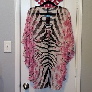 NWT multi print cover up